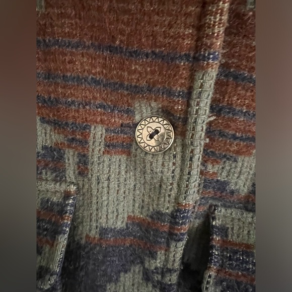 VINTAGE LL BEAN SOUTHWESTERN AZTEC NAVAJO WOOL COAT JACKET S - Picture 8 of 9